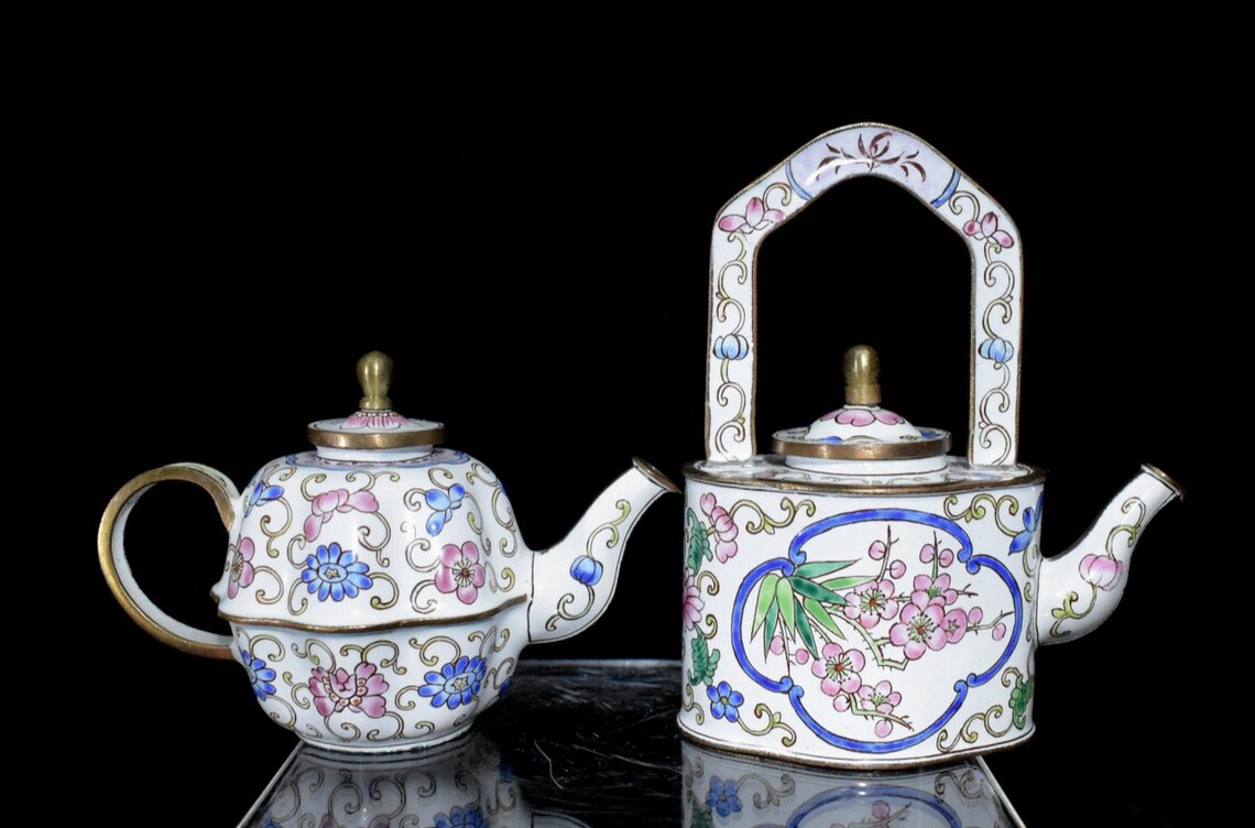 Teapots Kelvin Chen Miniatures 2 Enamel Etsy