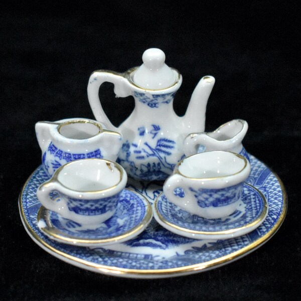 Miniature Blue and White Tea Set Etsy