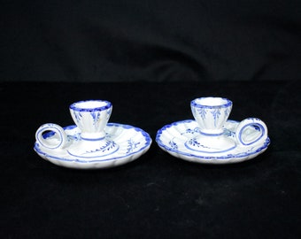 Candle Holders, Made in Portugal, Blue and White Candlestick Holders