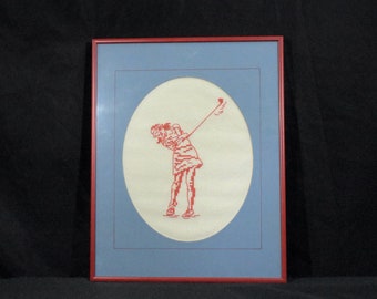 Golf Artwork 11x14, Women's Golf Artwork, Framed Golf Art