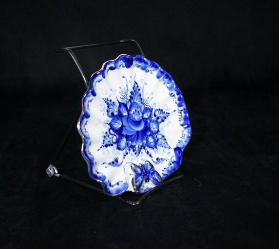 Russian Butterfly Dish, Gzhel Butterfly Ring Dish… - image 10
