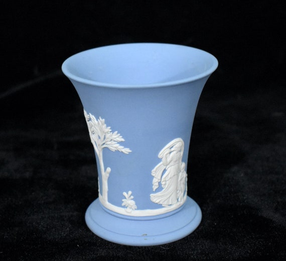 Wedgwood Jasperware Flower Vase Classical Bas Relief Designs