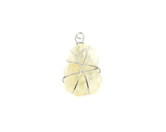 Brainwave - Sterling Silver Wrapped Citrine Crystal Pendant Necklace