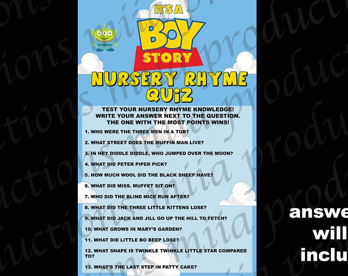 It's a Boy Story Games, It's a Boy Story Baby Shower, Toy Story Baby Shower Games, Boy Baby