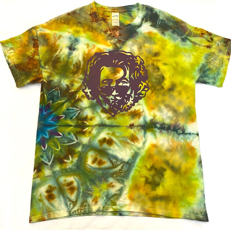 Jerry Garcia shirt Ice dye shirt. large tie dye shirt Crewneck shirt Tie dye shirt large ice dye shirt Grateful Dead shirt