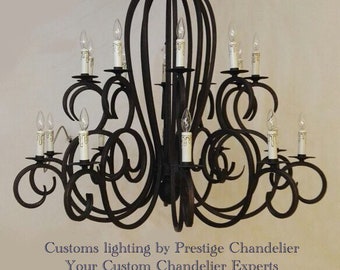 Custom Forged Iron Chandelier by Prestige Chandelier