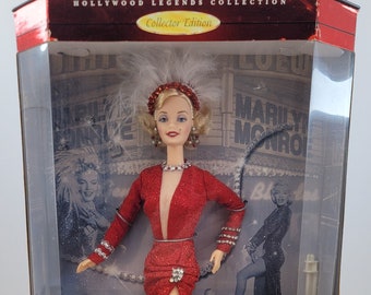 marilyn monroe barbie red dress 19" Marilyn Monroe Franklin Mint Doll Gentlemen Prefer Blondes Red Dress w/  Box