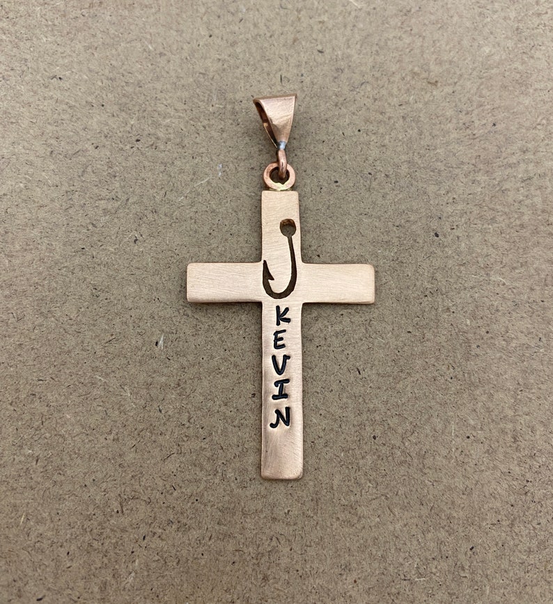 Fish Hook Cross Pendant Etsy