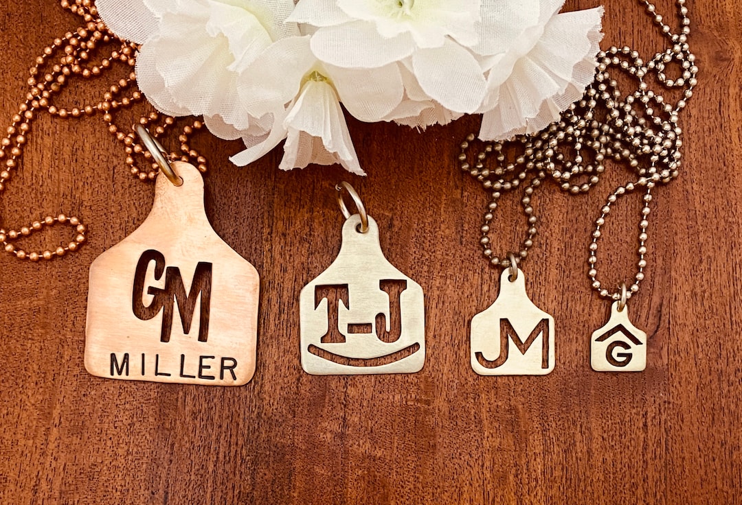Pendant Ranch Sign Hand Cut Ranch Brand Ear Tag Pendant, Brass Nickel Copper - Etsy