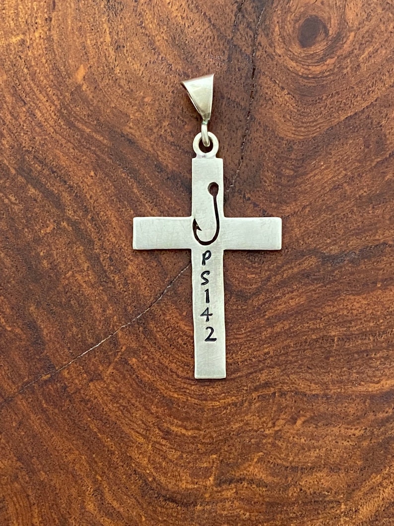 Fish Hook Cross Pendant Etsy