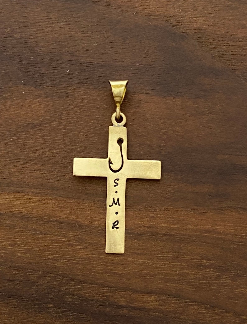 Fish Hook Cross Pendant Etsy
