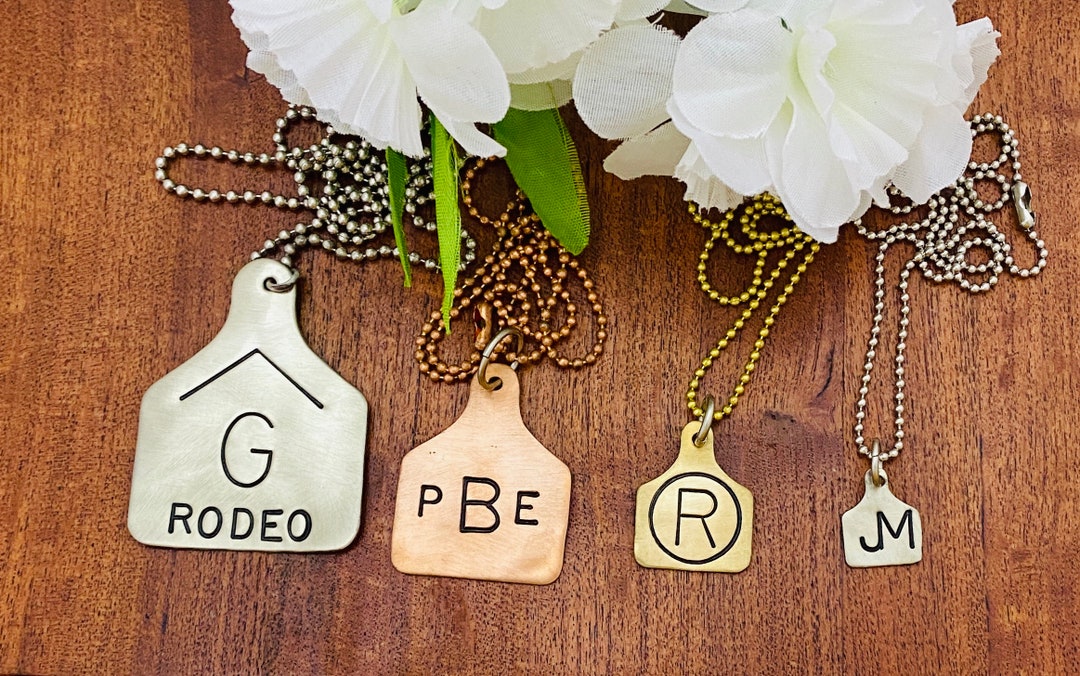 Pendant Ranch Sign Hand Stamped Ranch or Cattle Brands Ear Tag Pendants - Etsy