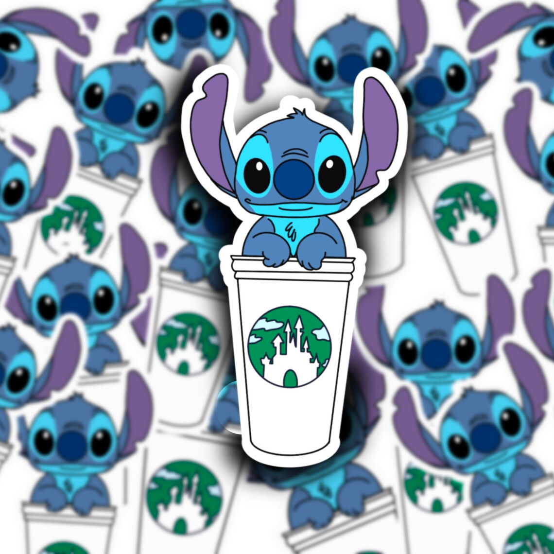 Stitch Starbucks Disney Sticker/ Laptop Decal Waterproof Etsy