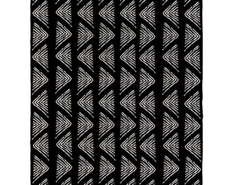 Tribal Triangle Fleece Sherpa Blanket (Black) | Trendy Throw Blanket, Silky-Soft Comfort For Your Home