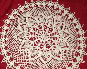 White Round Crochet Doily