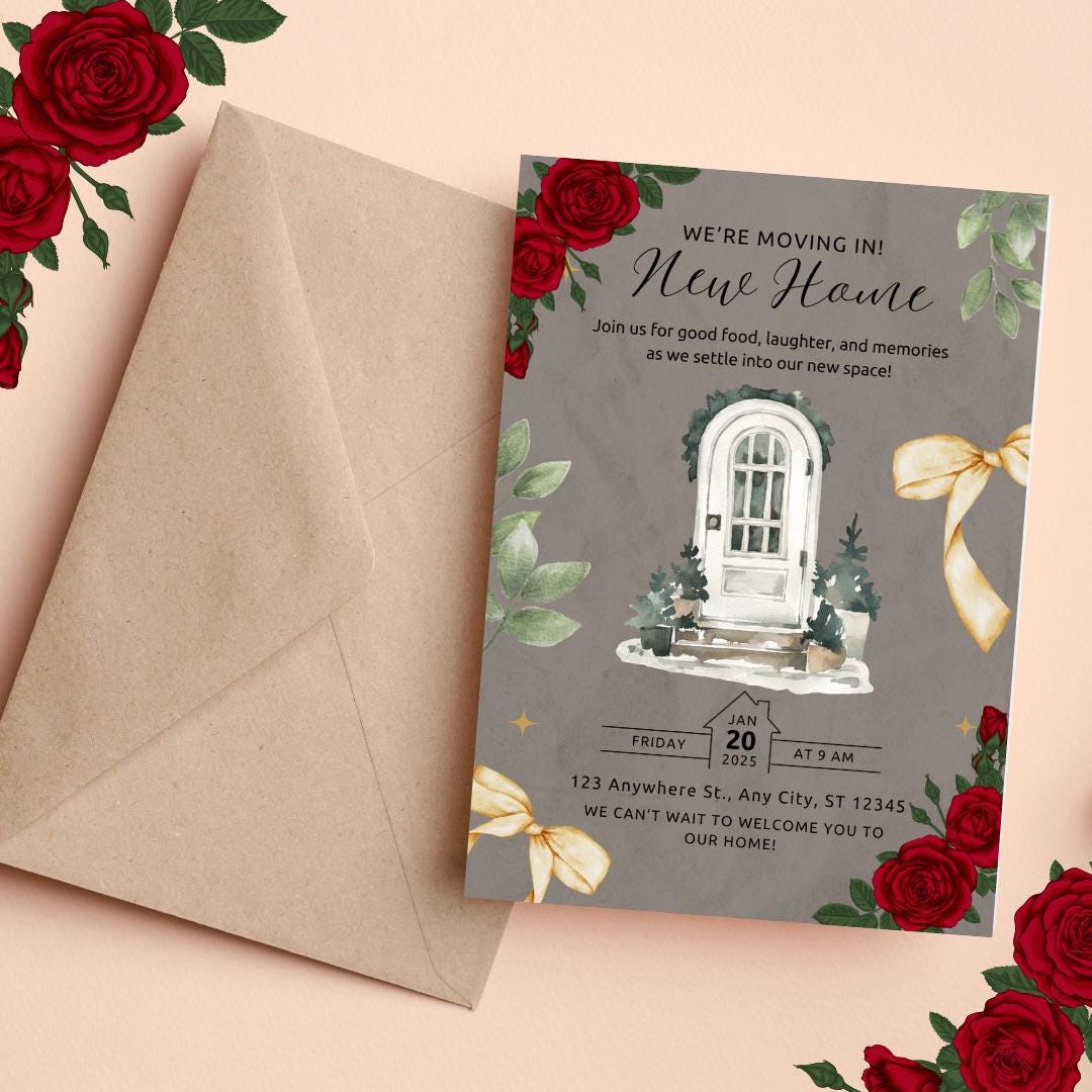 Editable Canva Housewarming Invitation | New Home Celebration Invite ...