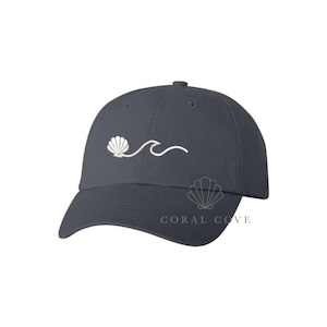 Embroidered Minimalist Shell Wave Dad Hat- Various Hat Color Options