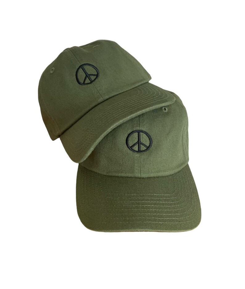 Peace Sign Caps Embroidered Peace Sign Hippie Emoji Dad Hat- Various Hat Color Options ...