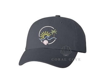Embroidered Beach Lover Dad Hat- Various Hat Color Options