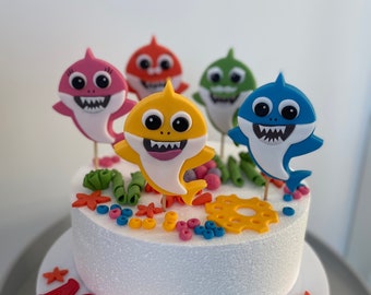 Baby Shark Fondant Etsy Baby Shark Fondant Etsy