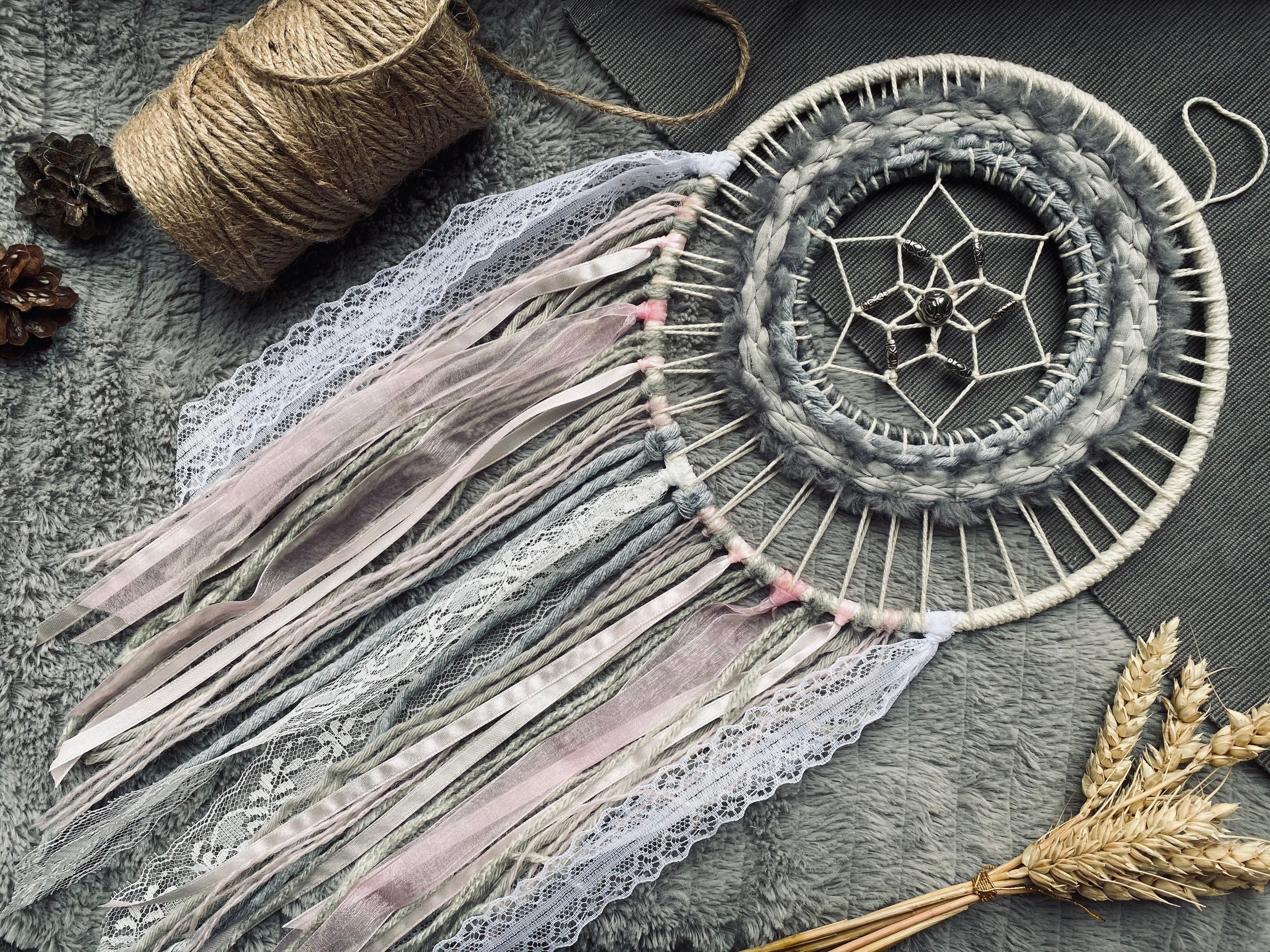 Attrape Rêves Rose et Gris