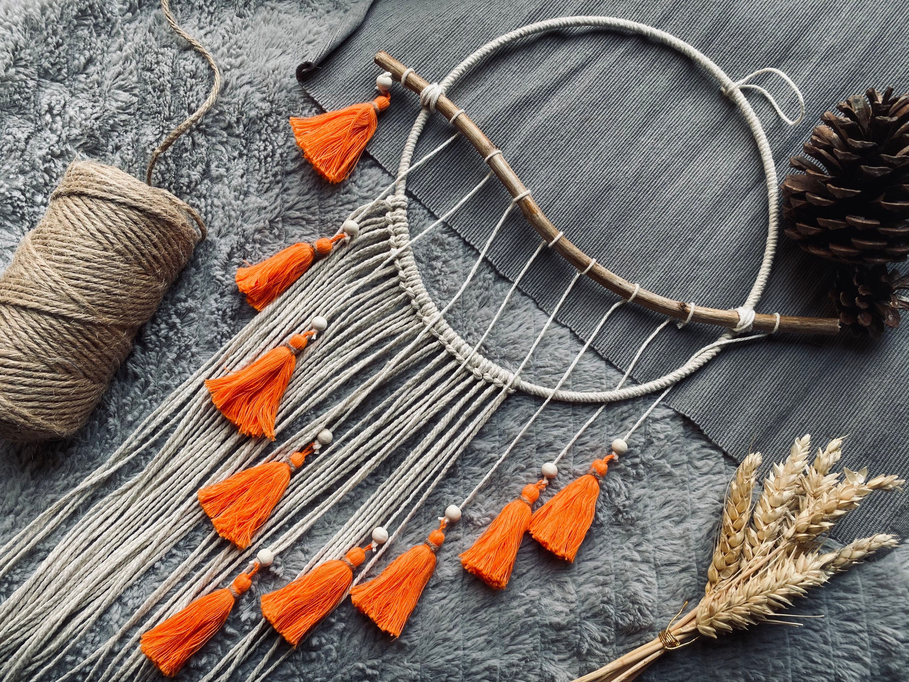 Attrape Rêves Pompon Orange