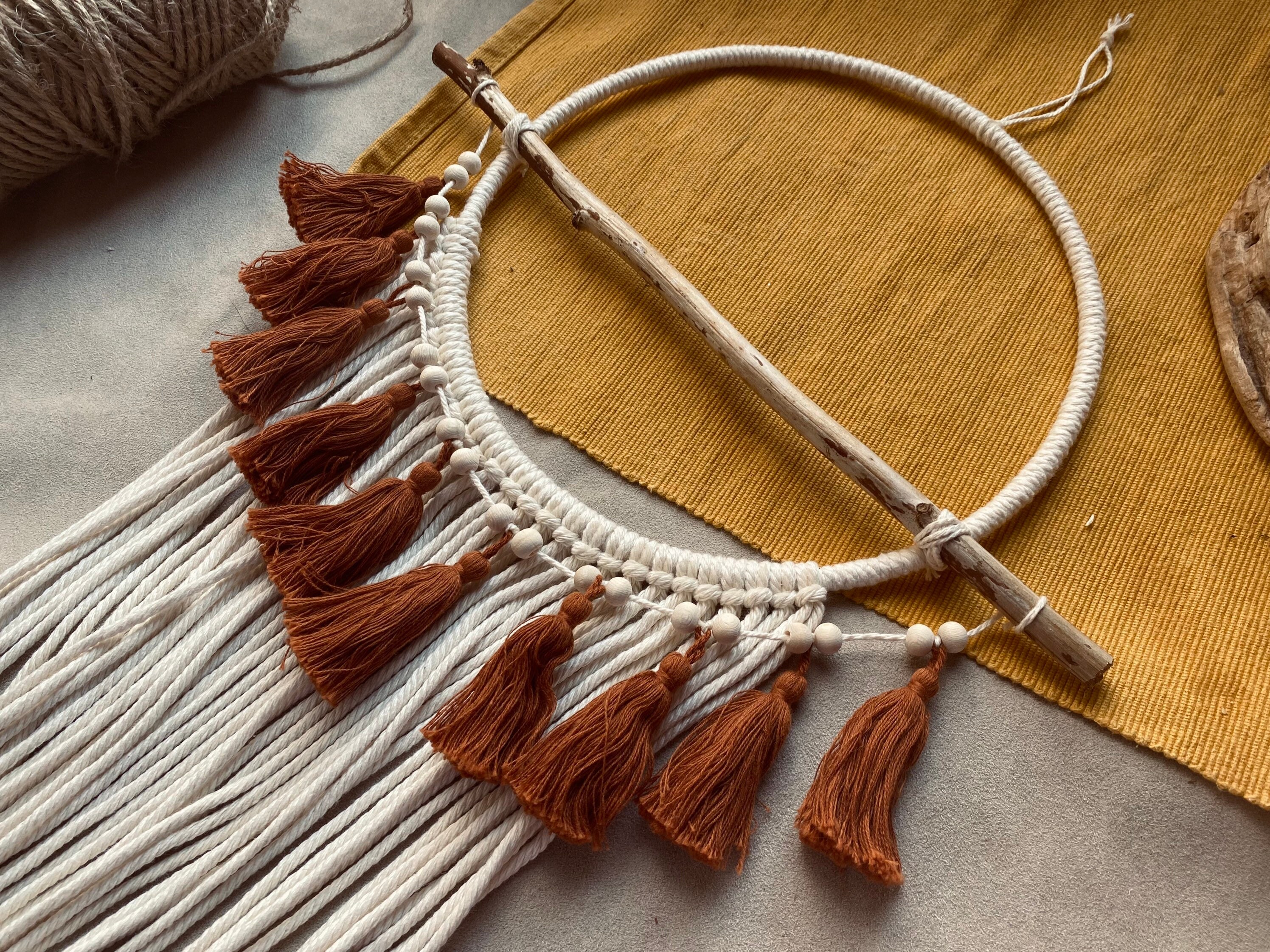 Attrape Rêve Pompon Marron