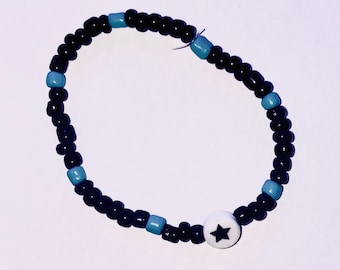 Blue Star Beaded Bracelet