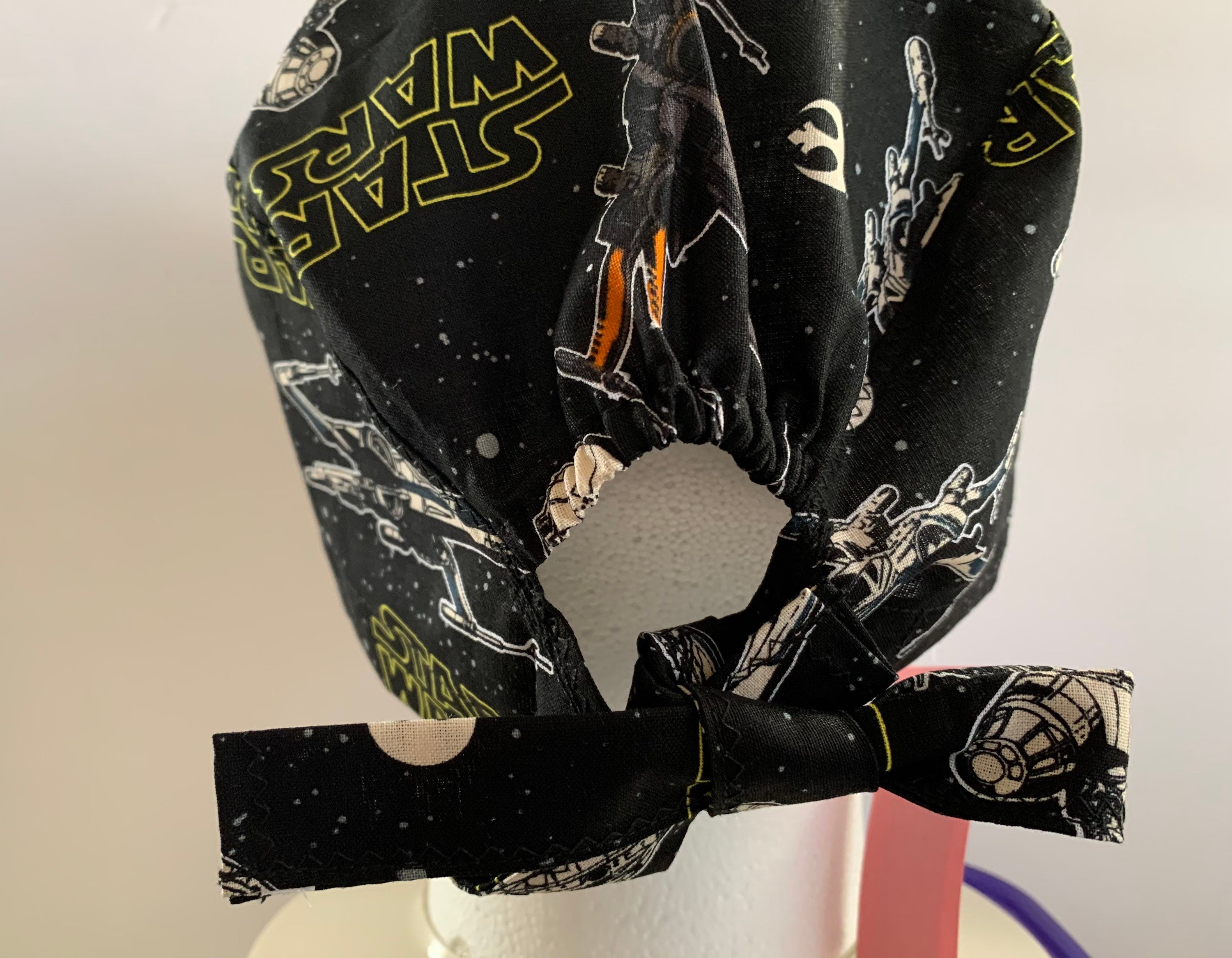 Star Wars Surgical Scrub Cap, Black Spaceship hat, Darth Vader