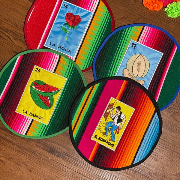 Mexican Sarape Loteria Tortilla Warmer, Loteria Tortilla Warmer, Mexican Pitta Warmer, Tortillero Mexicanos de Loteria, Tortillero de Sarape