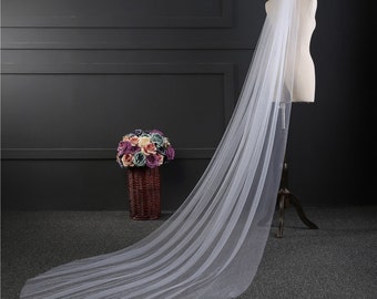 L 3M or 2M White/Ivory Wedding Veil One-layer long Bridal Veil Head Veil Wedding Accessories
