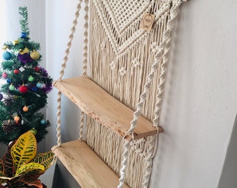 Estante de macramé extragrande, estante colgante de macramé, decoración de pared de macramé, tapiz de pared de macramé, personalizado
