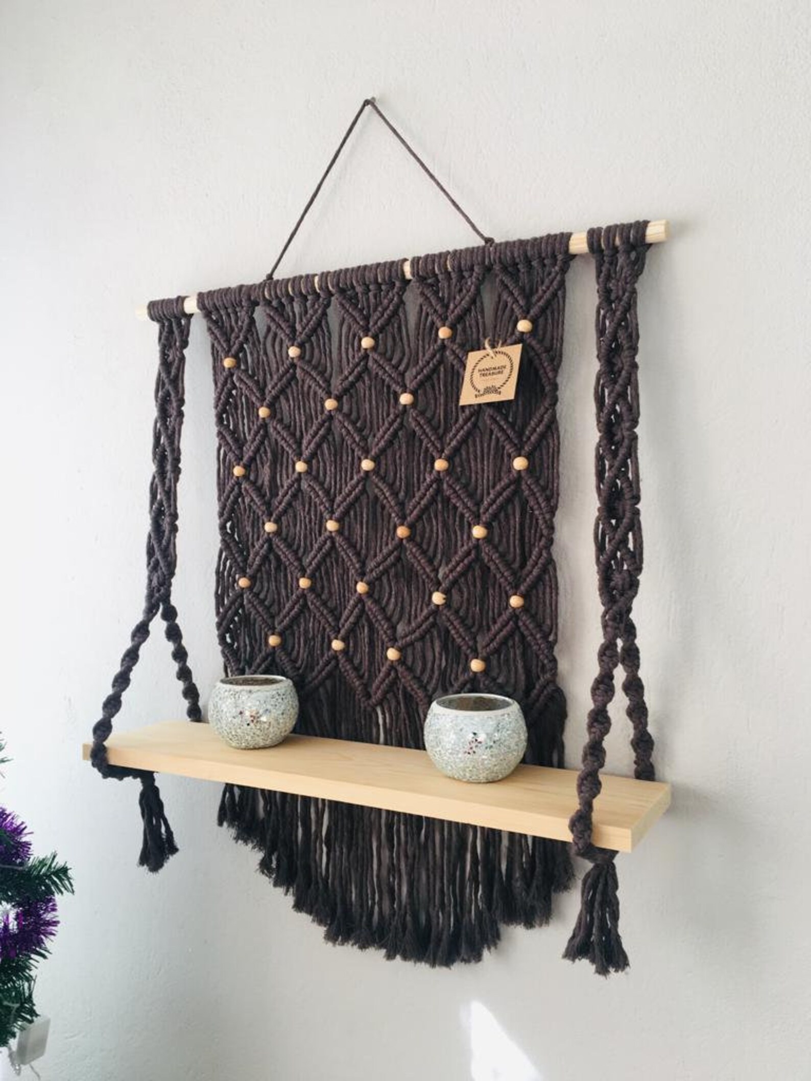 X Large Macrame Shelf Custom Macrame Wall Decor Macrame Etsy