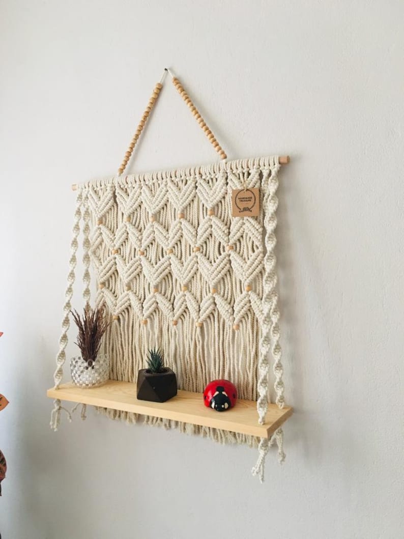 X Large Macrame Shelf Custom Macrame Wall Decor Macrame Etsy Canada