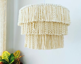 Boho light. Fringe Chandelier, Tassel Lamp Shade 40 cm width Macrame Chandelier, Bohemian Lamp Shade, Bohemian Decor, Tassel Chandelier