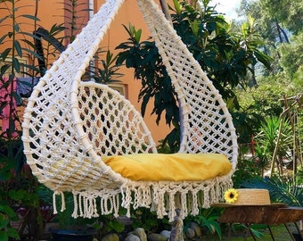 Fancy Macrame Swing, Swing Bed, indoor Hammock, indoor Swing Chair, indoor swing adult, Outdoor Hammock, Swing Set