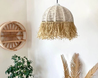 Boho light, Fringe Chandelier, Macrame Lamp Shade, Macrame Chandelier, Bohemian Lamp Shade, Bohemian Decor, Tassel Chandelier