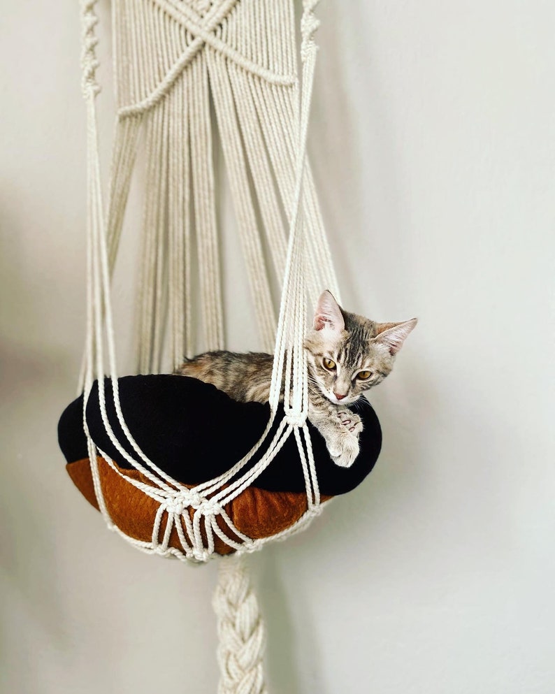 Cat Hammock Wall Hanging Cat Bed Decorative Macrame Pet Etsy