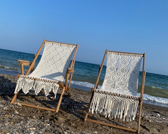 2 conjuntos de tumbonas, tumbona plegable colorida, silla de playa, muebles de jardín, silla de camping, tumbona de piscina, silla de macramé, hamaca