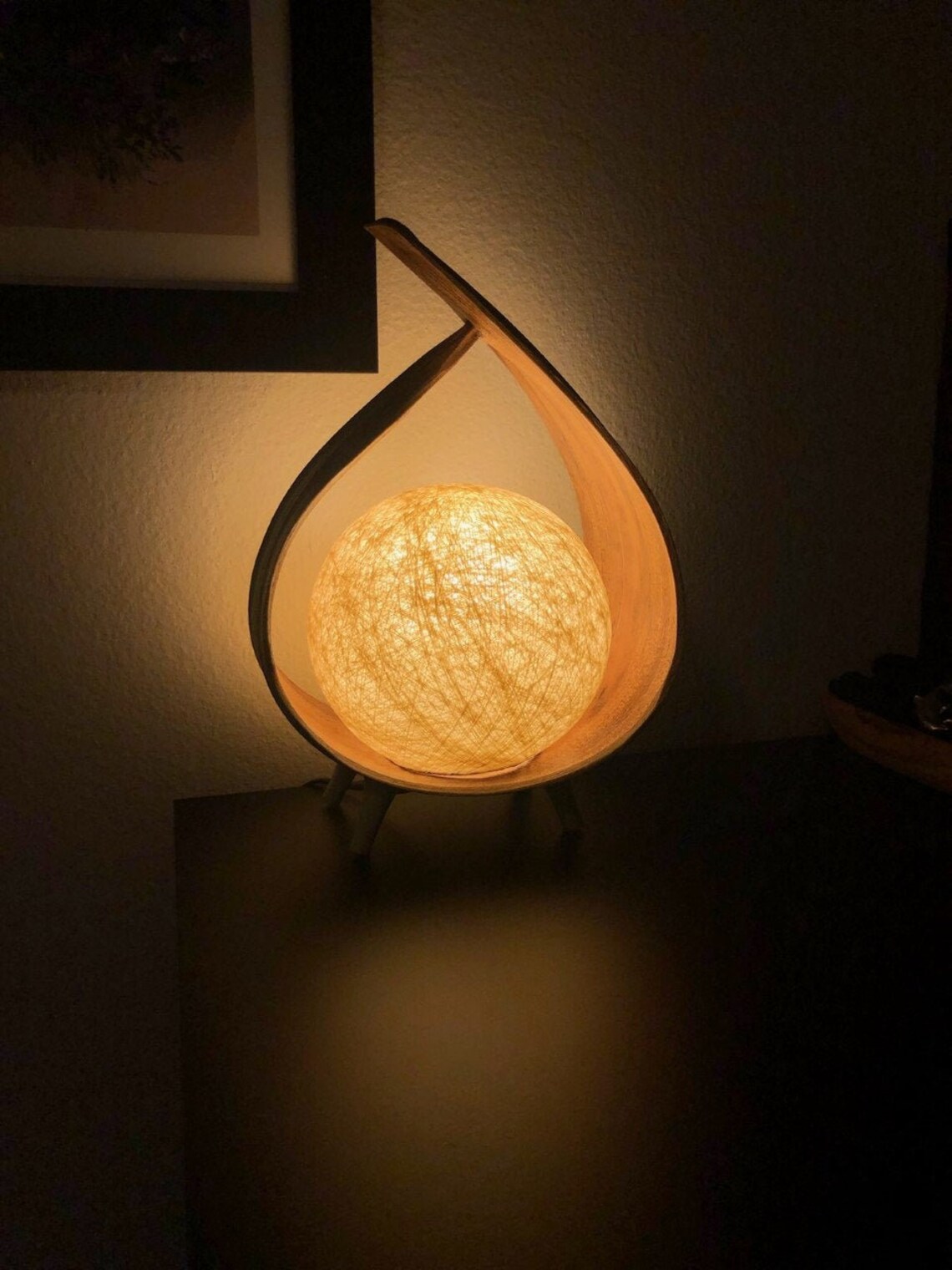 Zen Lamp Handmade in Bali Wood Rattan Woven Orb Table Lamp Etsy