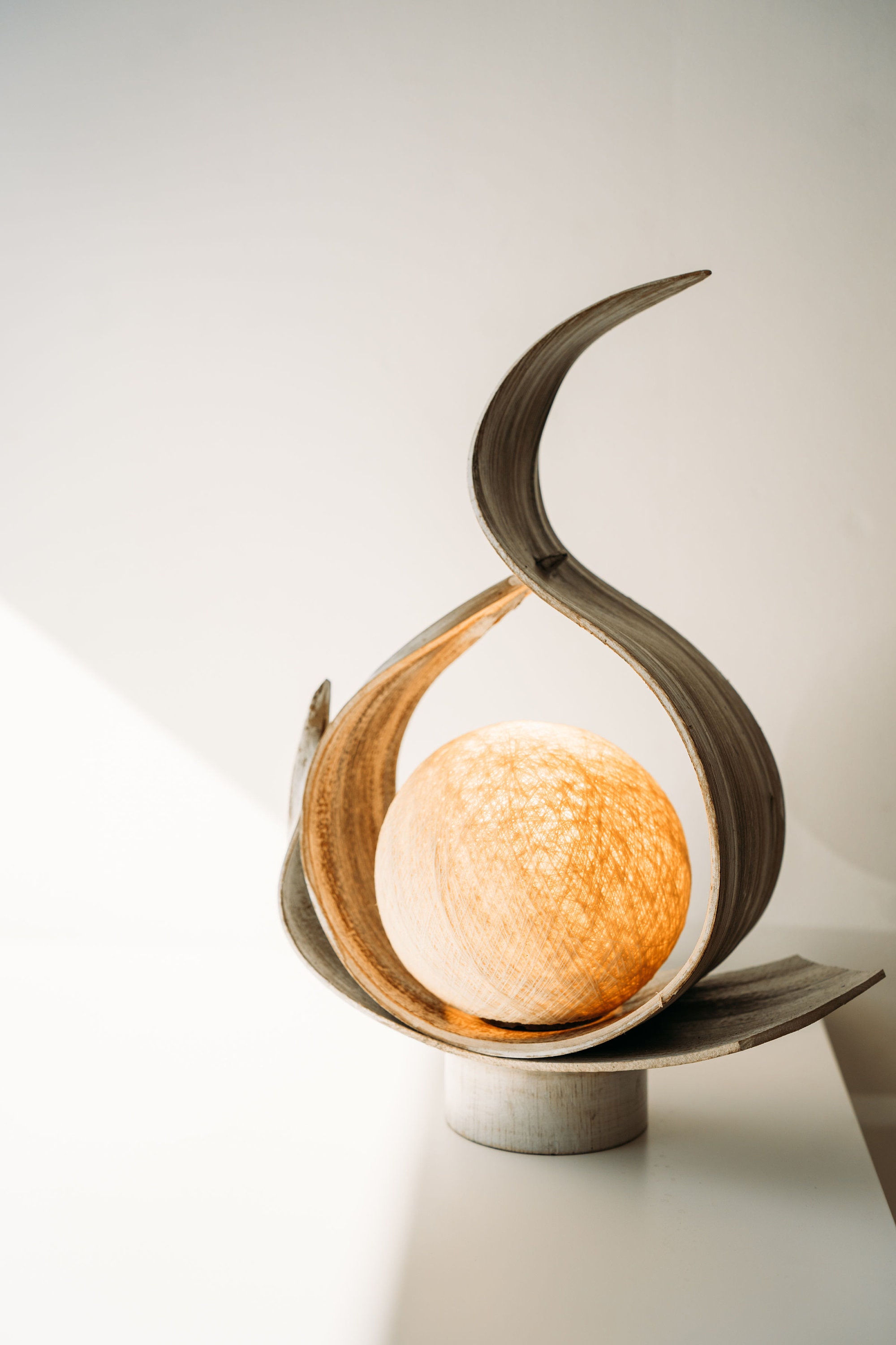 Zen Table Lamp Made in Bali Wooden Bedside Lamp Boho Etsy