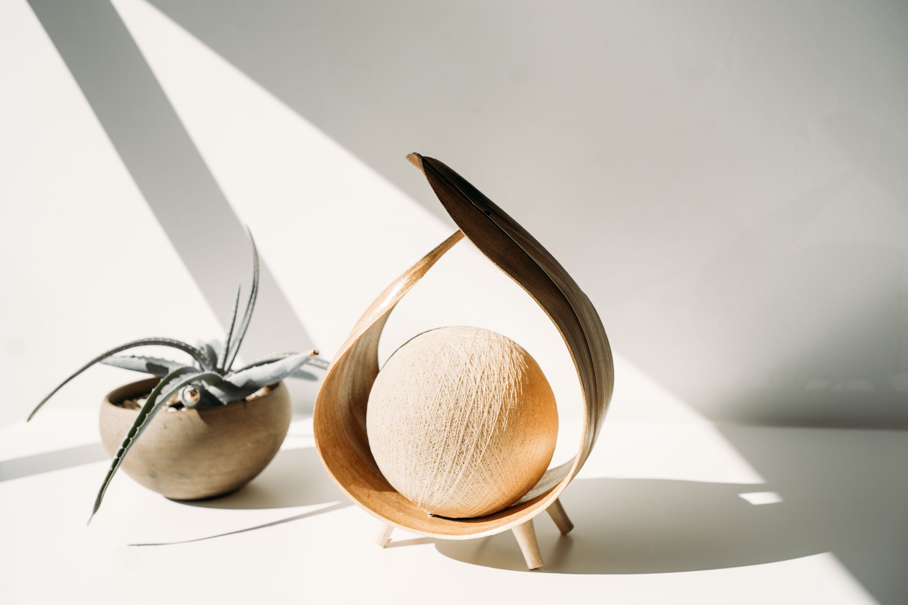 Zen Lamp Handmade in Bali Wood | Rattan Woven Orb Table Lamp | Coasta…