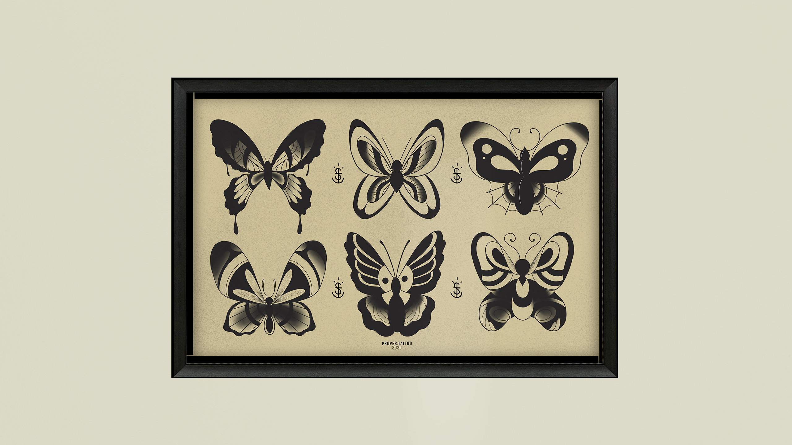 Tattoo Flash Butterfly Sailor Jerry Tattoo Art Etsy