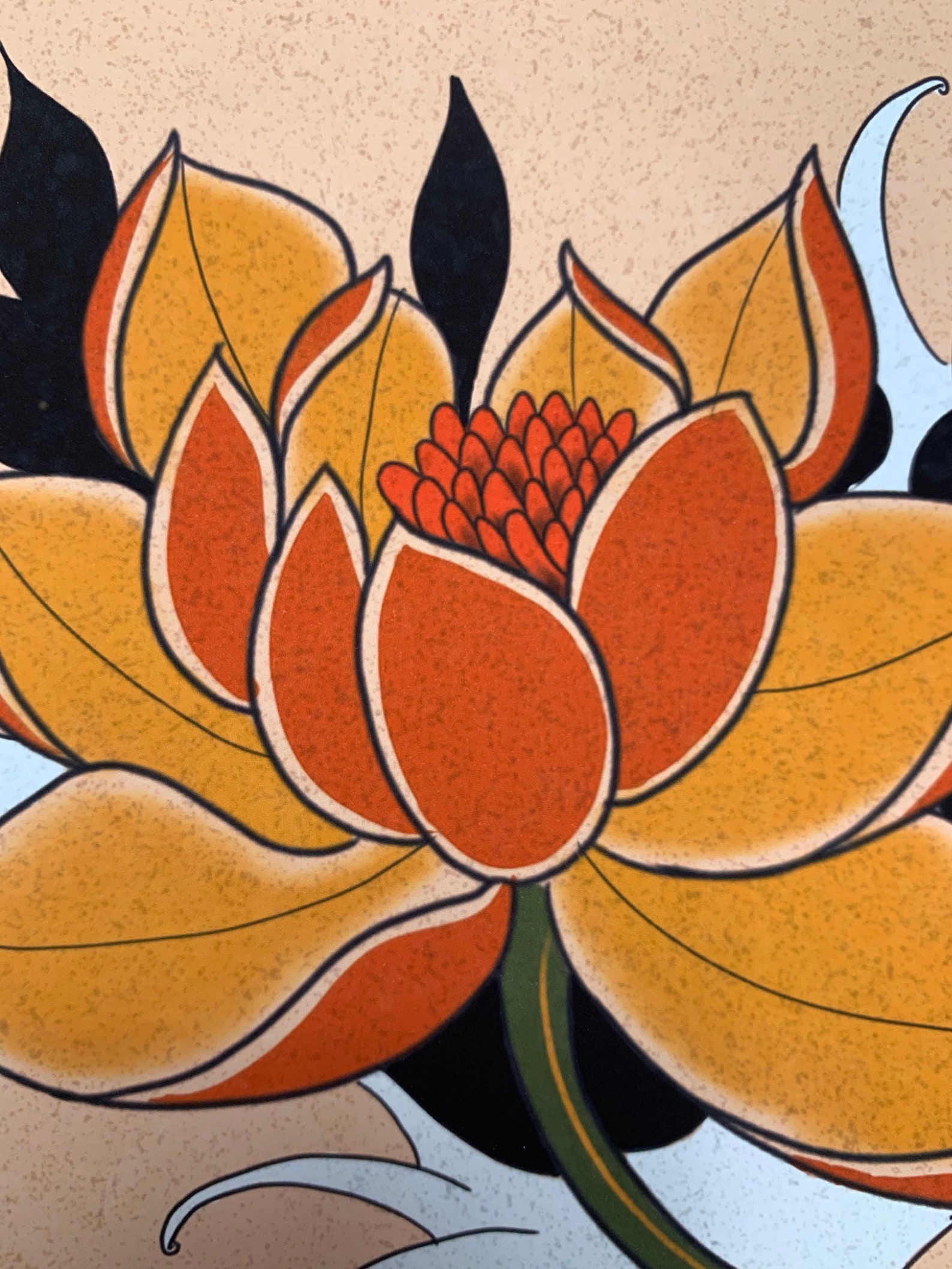 Lotus flower tattoo flash lotus painting irezumi Etsy