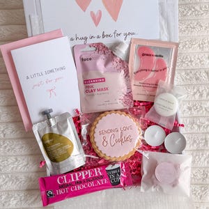 CESTA DE MIMOS / Regalo para ella en buzón / Caja de regalo de spa y cuidado personal / Caja de regalo de cumpleaños / Caja de regalo para amigas / Paquete de regalo personalizado