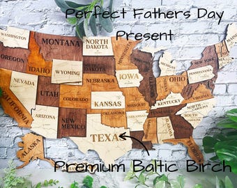 USA Push Pin Travel Map: Wood Wall Art, Home & Office Decor