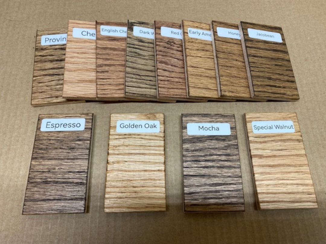 Minwax Stain Samples Birch Poplar Red Oak White Oak Aspen Pine Etsy