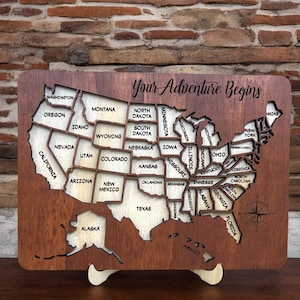 Personalized USA Push Pin Wood Map: Traveler&#39;s Adventure Tracker