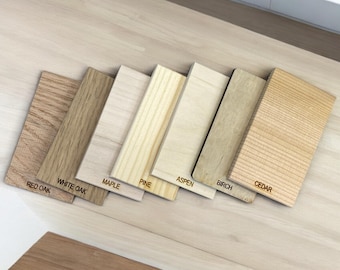 Wood Stain & Paint Sample Swatches: Birch, Oak, Maple, Pine