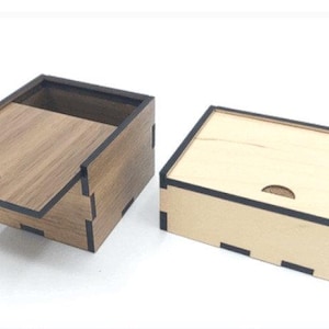 26 Größen mit Schiebedeckelbox und offener Box-Bundle Laserschnitt-Svg-Dateien, Vektordateien für Holz-Laserschneiden, 2,5, 3, 4, 5,8, 6 mm dick